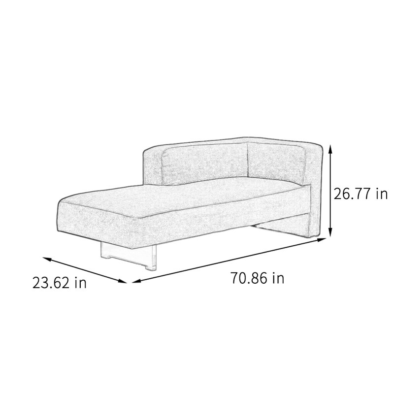 Chaise longue moderne, simple, confortable et décontractée, Orienté à droite