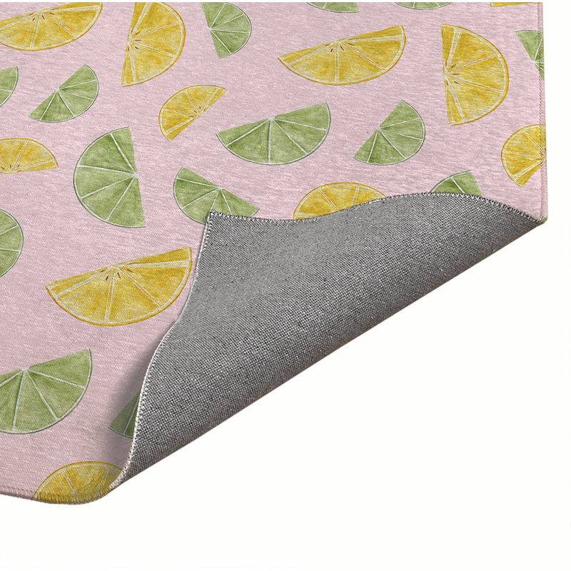 Tapis de bureau léger Summer Limes & Lemons, L 60 po x P 84 po, Rose