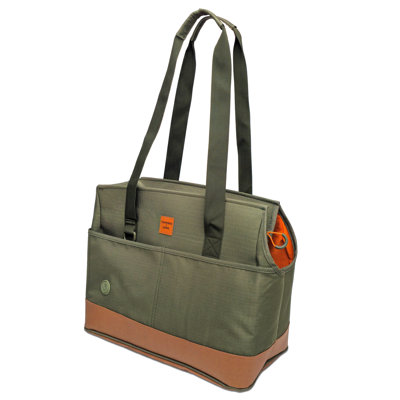 Water-Resistant Pet Tote Carrier with Teddy Bear Pad, Ripstop Fabric & Built-In Leash