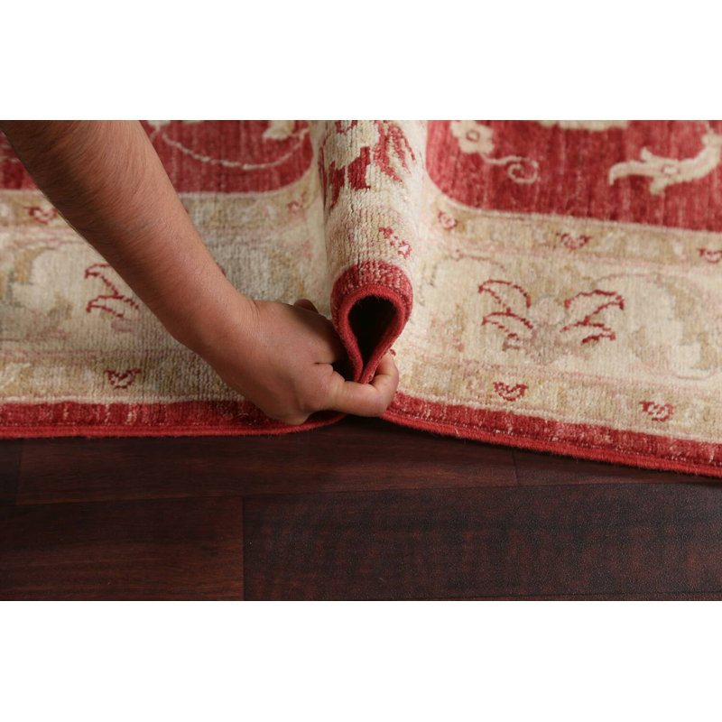 Tapis oriental à motif de légumes Chobi Peshawar noué à la main 4 x 5