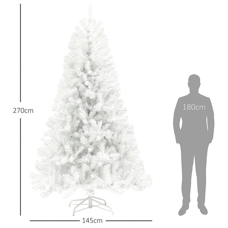  Grand arbre de Noël artificiel, arbre de Noël non éclairé avec 2132 pointes de branches, ouverture automatique, base en acier