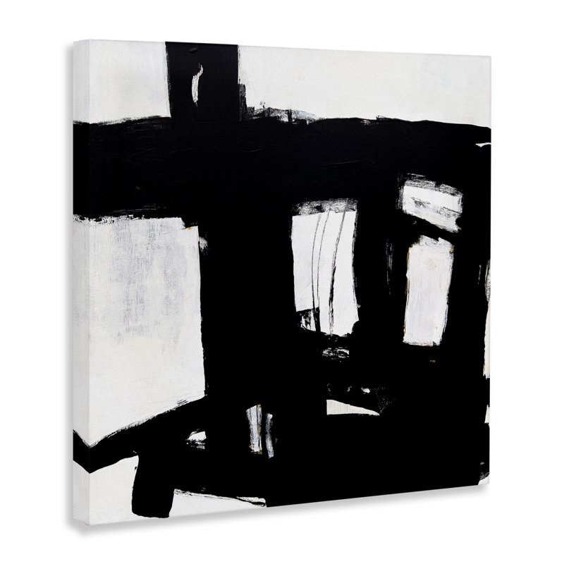 Art industriel sur toile à rayures noires industrielles par Jeffrey Tover, H 36 po x l 36 po