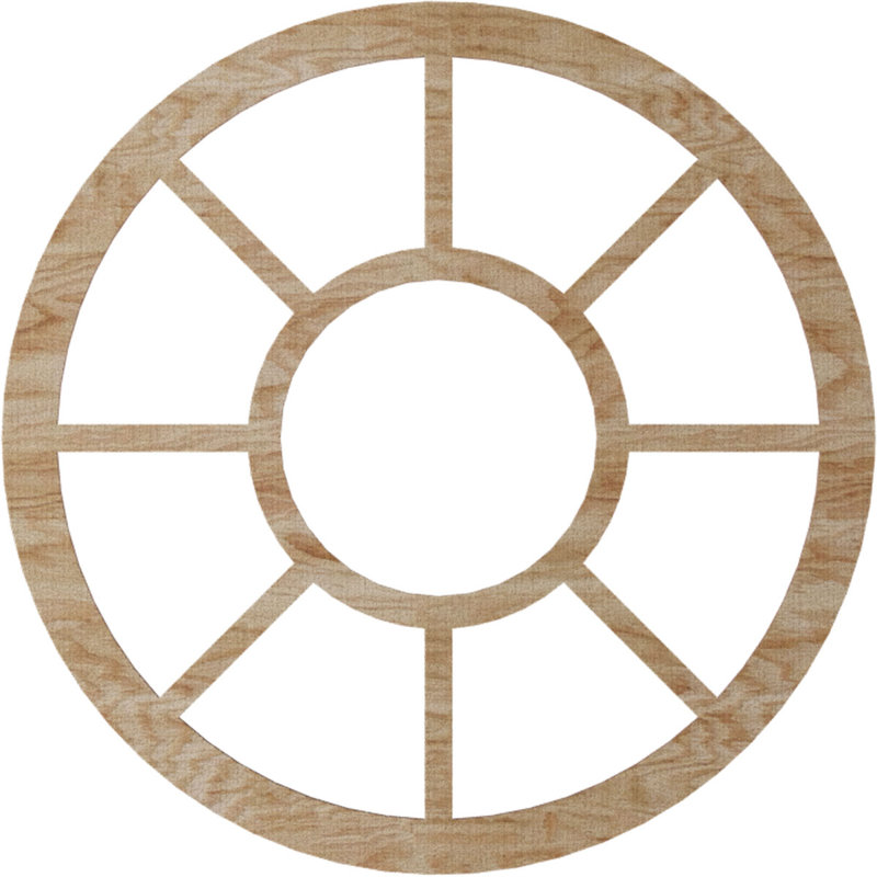 Médaillon de plafond Grace, Chêne rouge, H 36 po x l 36 po x P 0,25 po