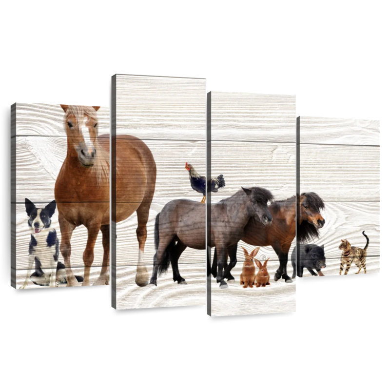 Brampt Wooden Farm Animals, 22" H x 36" W