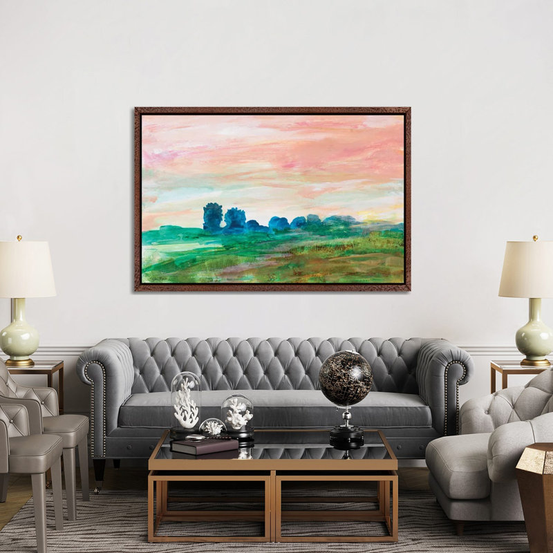 Glowing Impressions by Robin Maria - Painting on Canvas, 152.5 cm H x 101.5 cm W, Brown Floater Frame