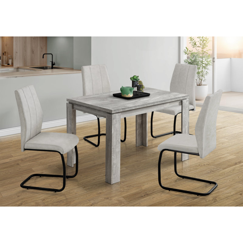 Table de salle à manger, rectangulaire, 48 po, petite, cuisine, salle à manger, stratifié, contemporain, moderne, Gris