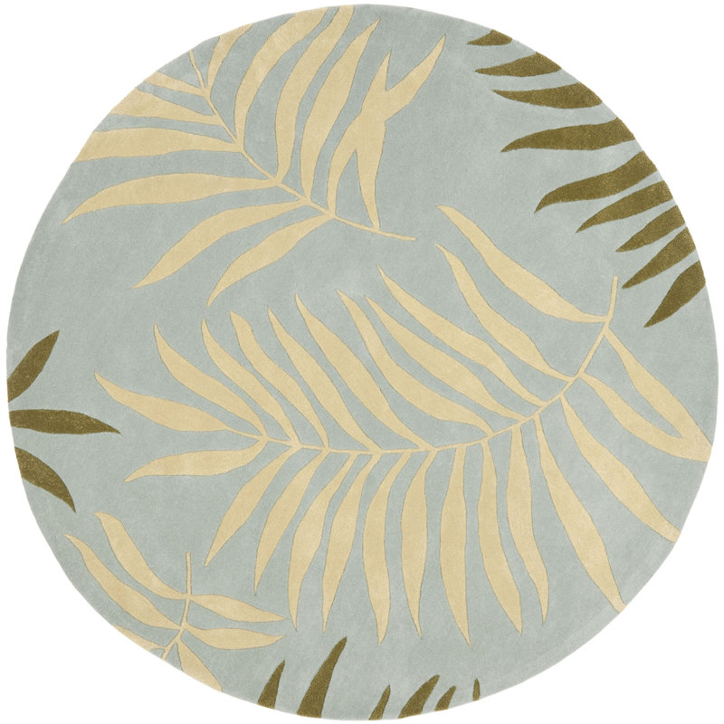 Luckey Hand Tufted Wool Floral Rug, Round 6'