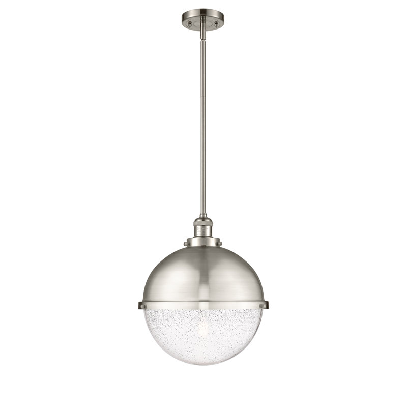 Luminaire suspendu à 1 lumière Andrica, H 48,88 po x l 12,88 po x P 12,88 po, Ampoule non incluse, Nickel satiné brossé