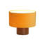 10 po Lampe de bureau et de lecture orange industrielle avec base en bois et abat-jour tambour en velours-2122393377