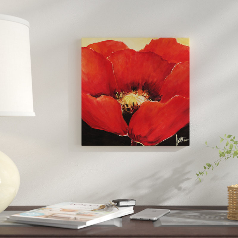 « red beauté i », impression sur toile, H 26 po x l 26 po x P 1,5 po, Toile tendue, Pas de tapis