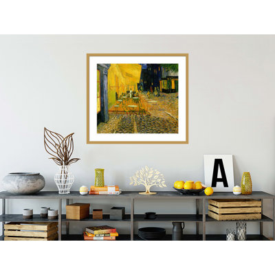 «Cafe Terrace Place du Forum Arles (détail)» par Vincent van Gogh, impression giclée encadrée