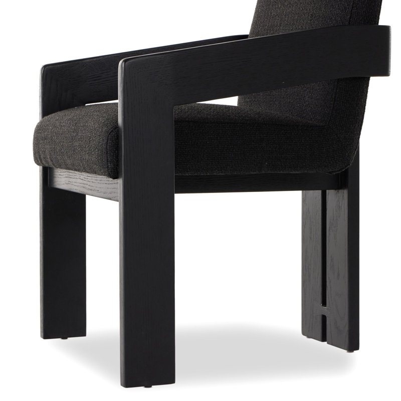 Roxy Dining Armchair, Gibson Black, Brushed Ebony Oak, Gibson Black