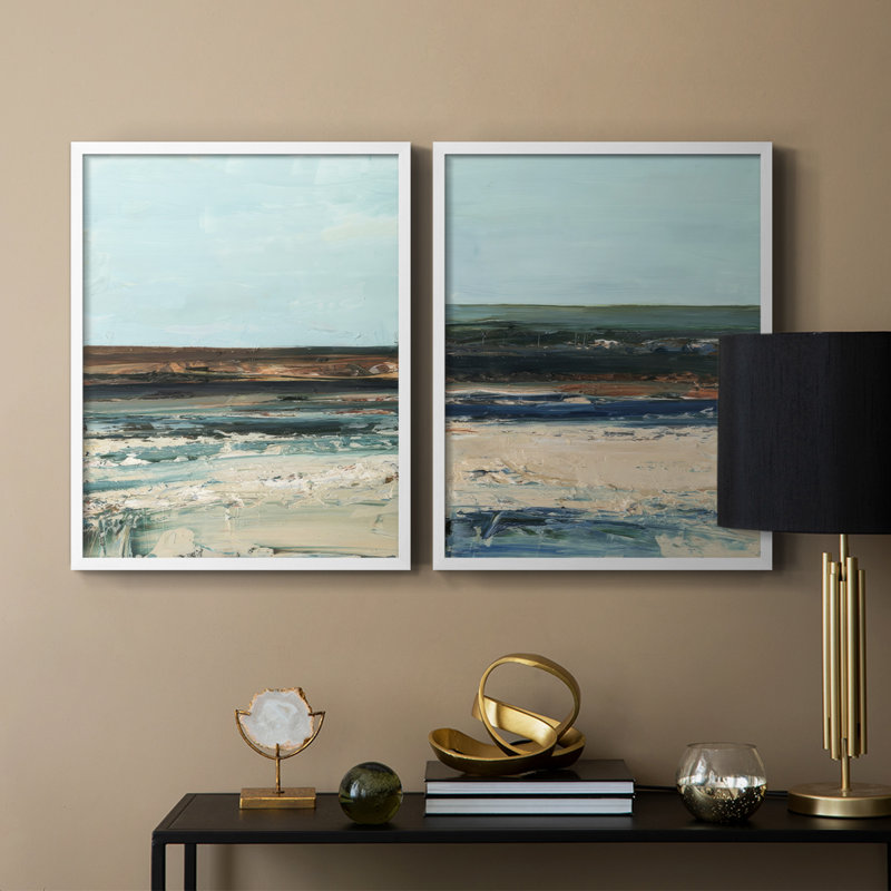 Impression encadrée Rich Coastline I-Premium - prête à être accrochée - aucun clou requis - aucun clou requis, Blanc