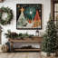 Starry Night Christmas Trees II, reproduction sur toile dans un cadre-105813541-105813545