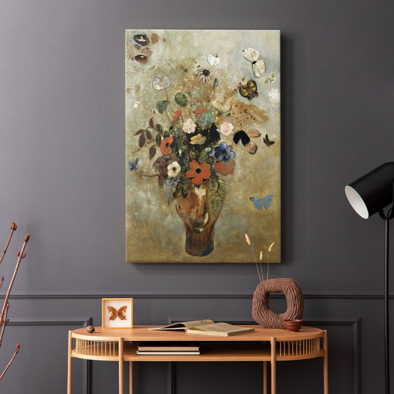 Motif floral rétro avec motif floral - Cavas, H 18 po x l 12 po