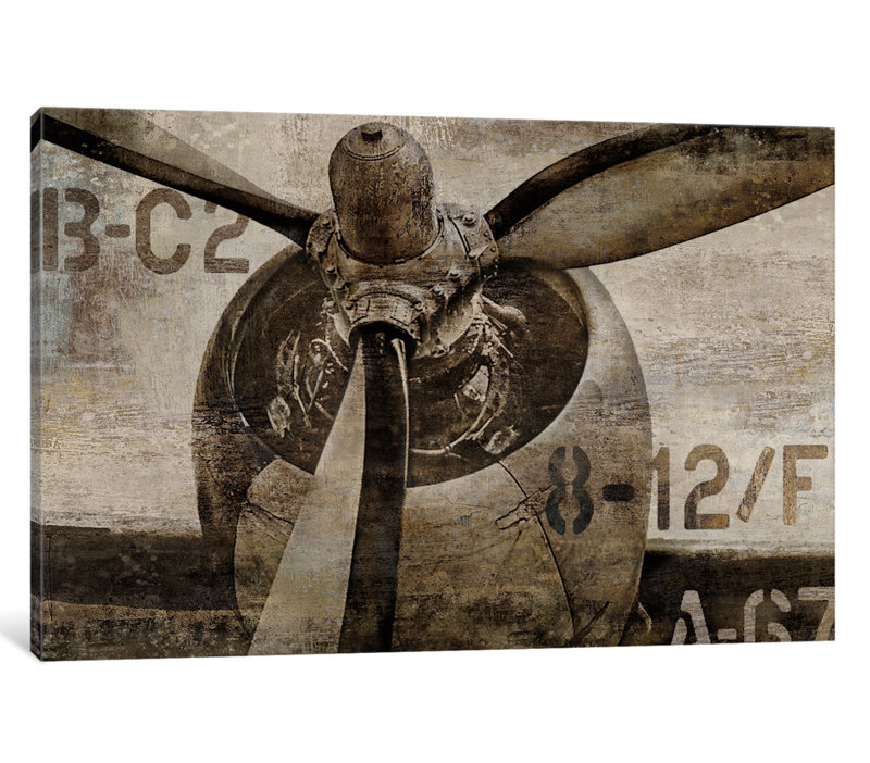 «Vintage Propeller» par Dylan Matthews, impression sur toile tendue, H 8 po x l 12 po x P 0,75 po, Toile tendue, Pas de tapis