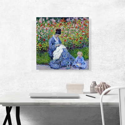 «Madame Monet and Child» par Claude Monet, reproduction d'art sur toile tendue