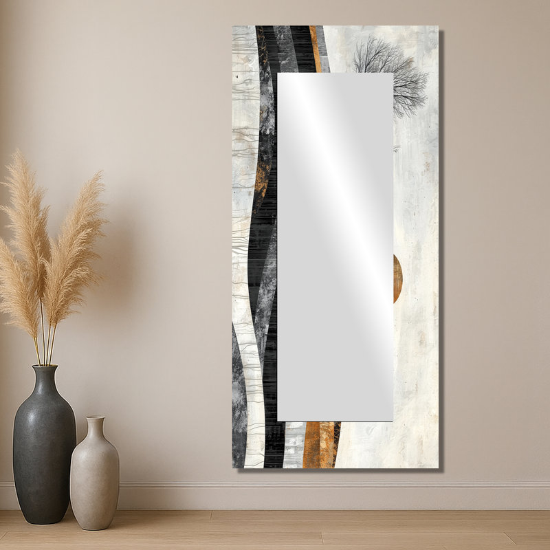 «Cow Into A Bold Farm Landscape I», art mural décoratif en forme de paysage - imprimé sur métal, 28 po x 60 po