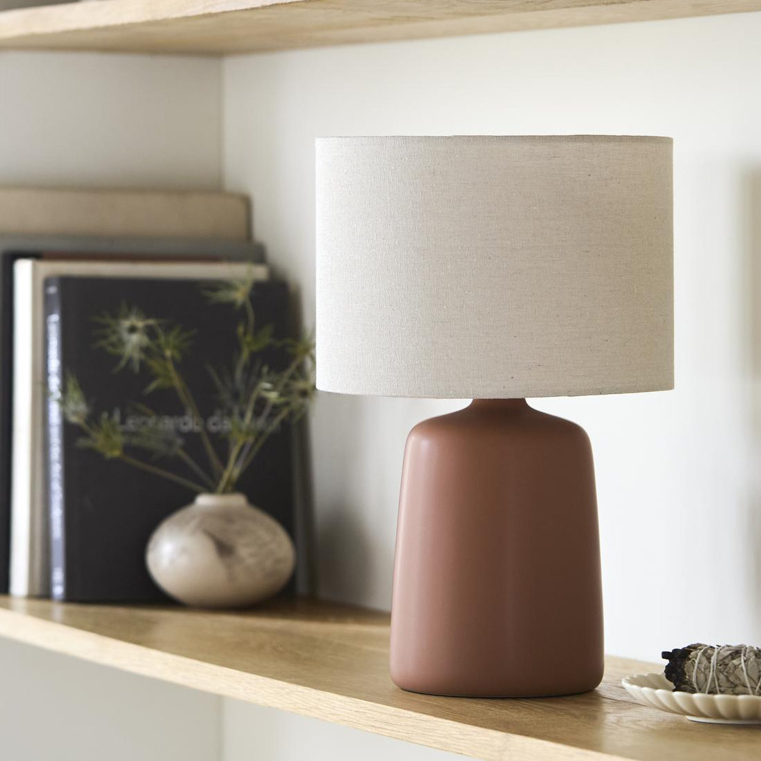 Pramit Ceramic Table Lamp, Red