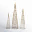 Set Of 3 LED Twinkle Lighted Copper Mesh Cone Trees Outdoor Christmas Decoration 39.5"
