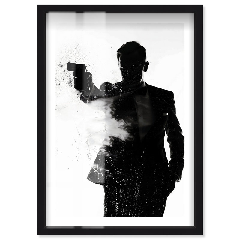 «Secret Agent 7 Shadowbox Print» par Notoriart, H 55 po x l 37 po, Noir