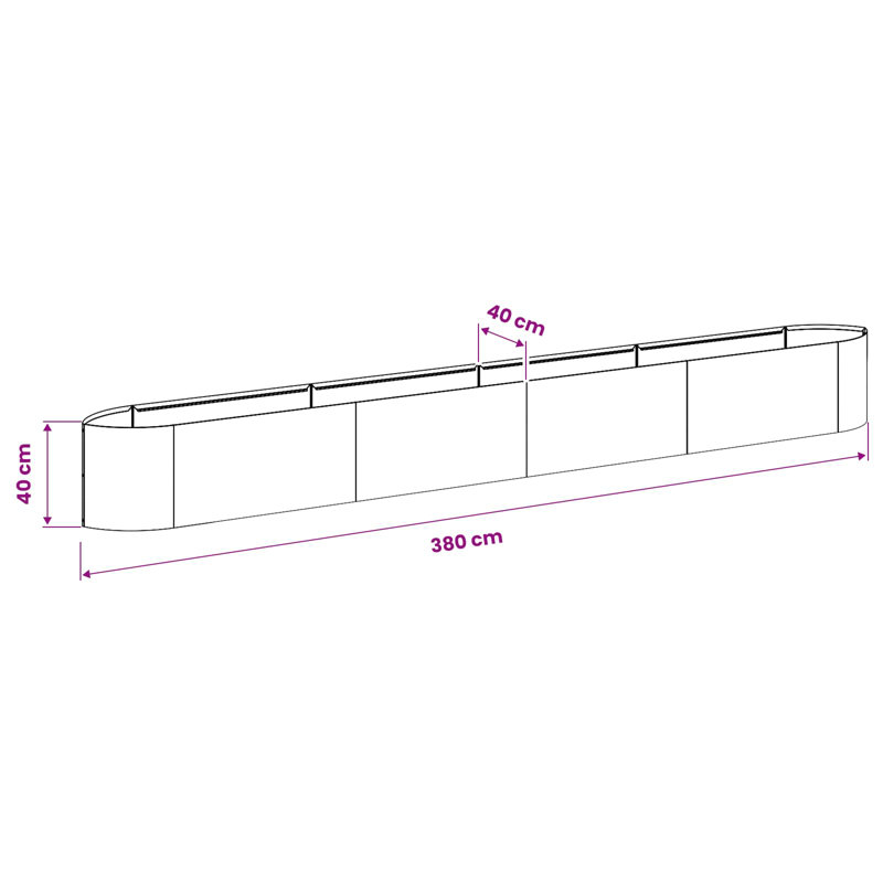 Raised Garden Bed, 40cm H x 380cm W x 40cm D, White
