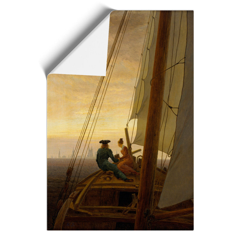 On The Sailing Boat by Caspar David Friedrich - No Frame Painting, 42cm H x 30cm W x 0.1cm D