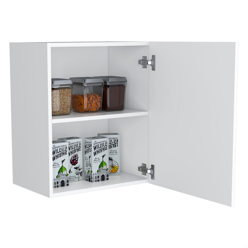 Armoire murale 20 po à une porte et deux tablettes, Blanc
