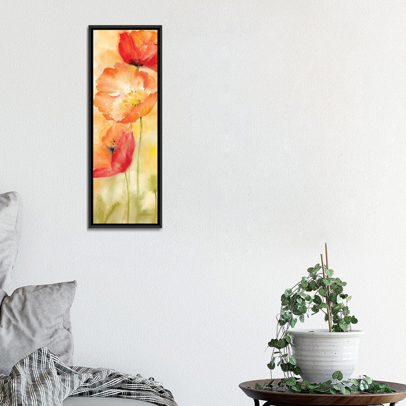 «Poppy Meadow Spice Panel II», reproduction sur toile, H 72 po x l 24 po x P 1,5 po, Toile encadrée noire