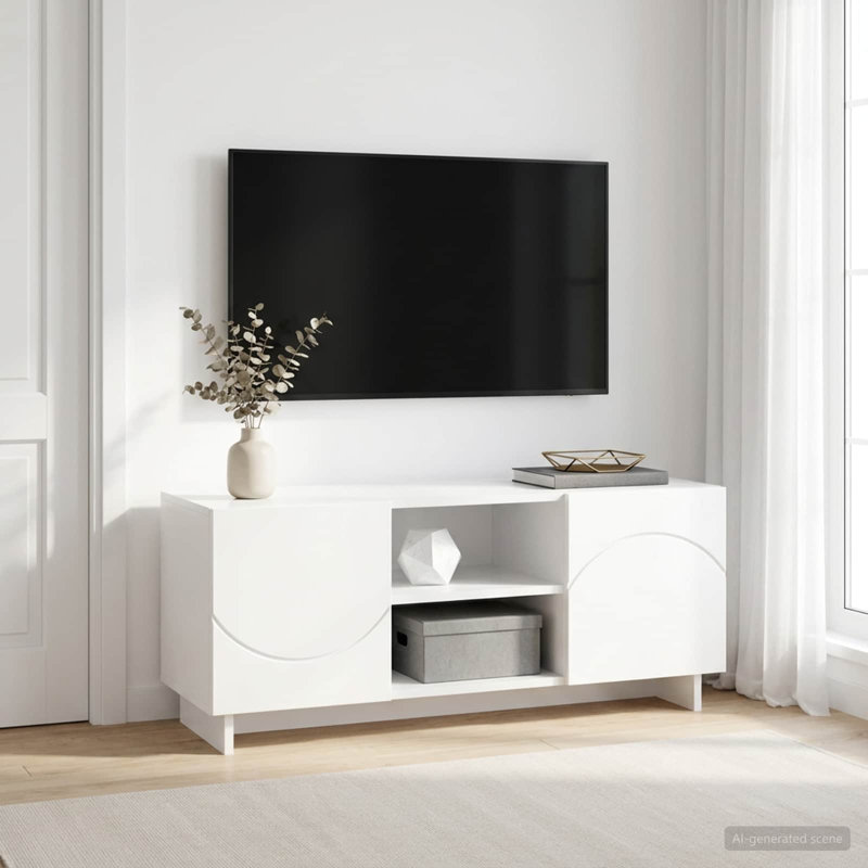 TV Stand, 40cm H x 90cm W x 34.5cm D, White