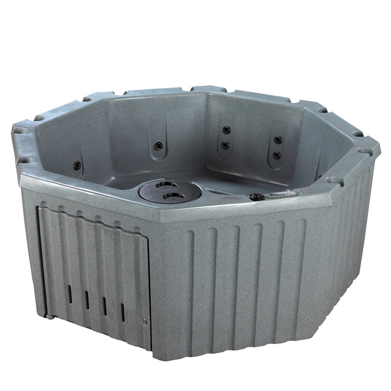 Gray Granite 5-Person Octagon Hot Tub with 11 Jets