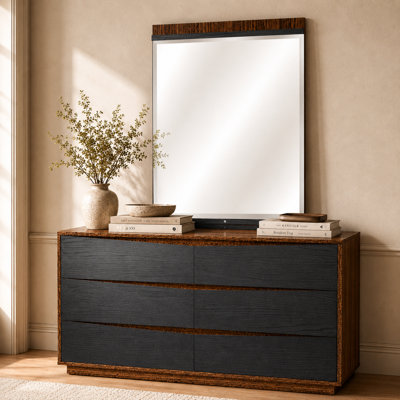 Kayner Dresser With Mirror - Charcoal