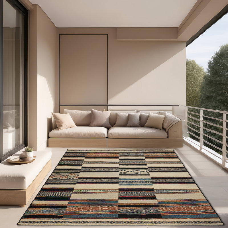 Dermot Flatweave Beige/Grey Rug, Rectangle 60 x 100cm