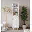 Armoire polyvalente moderne, blanche, 14,6 po x 61,0 po x 15,7 po | Panneau de particules 100% mélaminé avec pieds en bois (5,9 pouces) | Tablettes durables d'une capacité de 66 lb | Design scandinave, solution de rangement murale et élégante-124019011