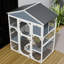 Waterproof Grey Wooden For Pets With 2 Resting Houses, 3 Platforms, Long-lasting Luxury Cat House Use