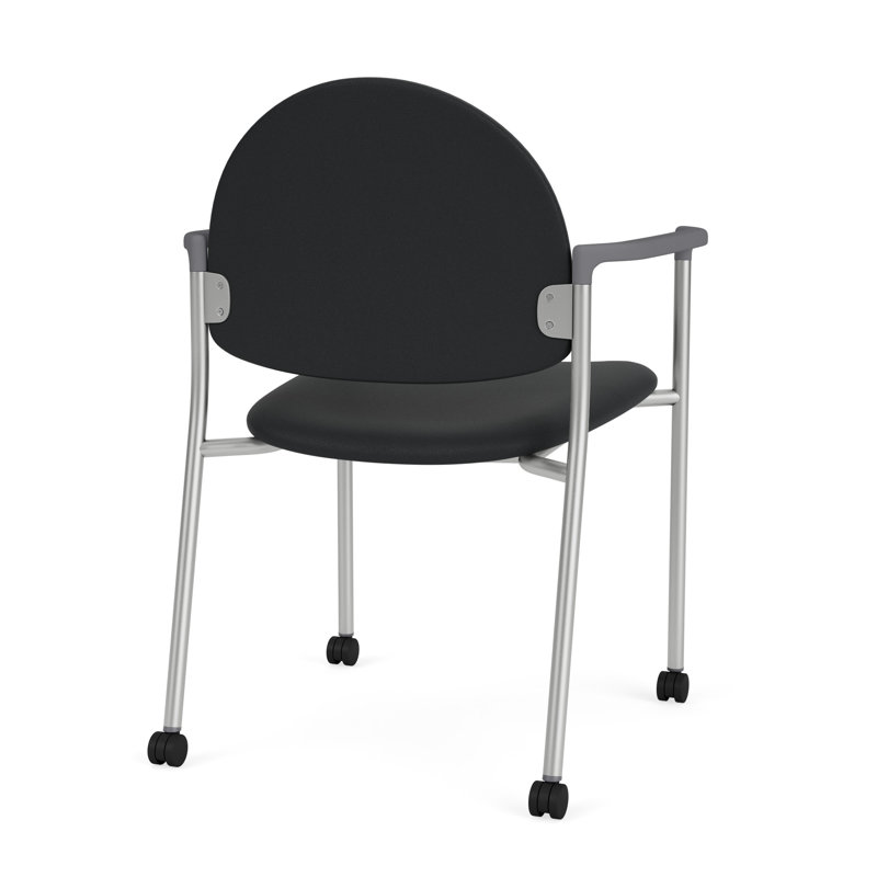 Chaise d'invité à chat avec roulettes, Argent, Modena Graphite
