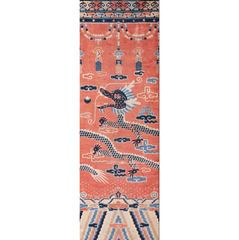 Tapis chinois antique à motif de piliers