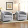 Raulin 28'' Wide Modern Wide Soft Linen Upholstered Tufted Arm Accent Chair with Swivel