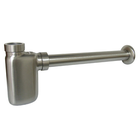 Modern Bottle Trap Brass Round Siphon, Polished Chrome