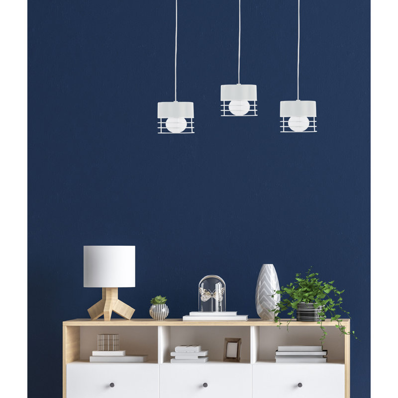 Tequesta 3 - Light Cylinder Pendant, White