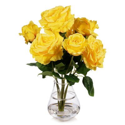 Silk Rose Arrangement in Vase