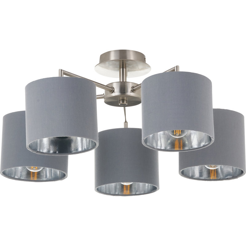 Elin 5 - Light Brushed Silver Shaded Pendant