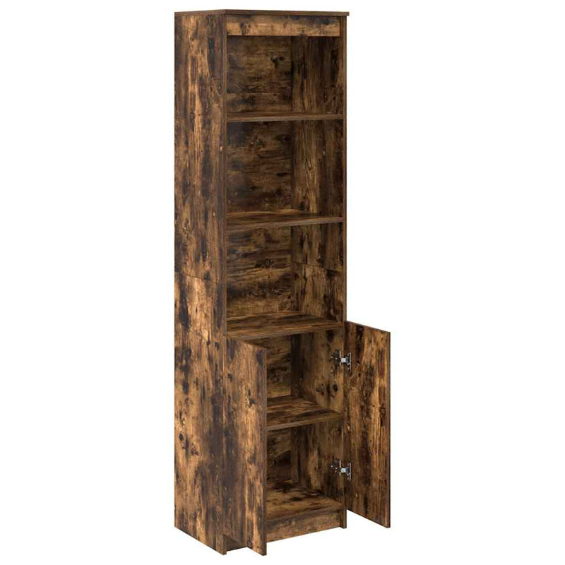 Highboard 50X35x180 Cm Engineered Wood, Smoked Oak