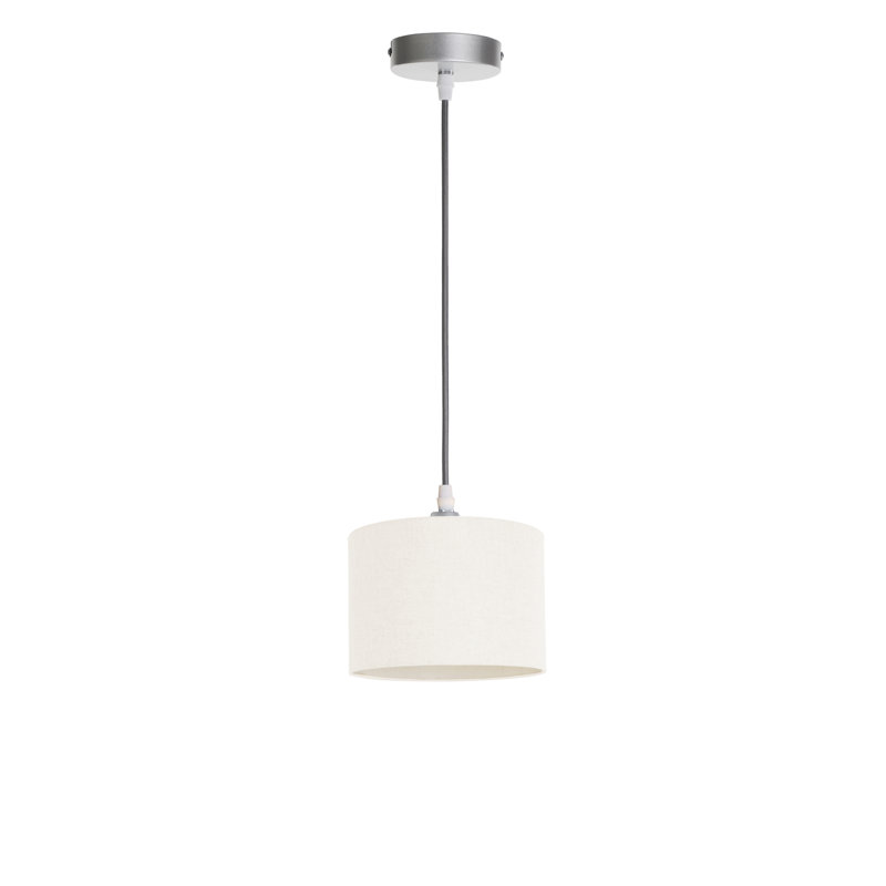 Khamoni 1 - Light Drum Pendant, 105cm H x 58cm W x 51cm D, White, Silver