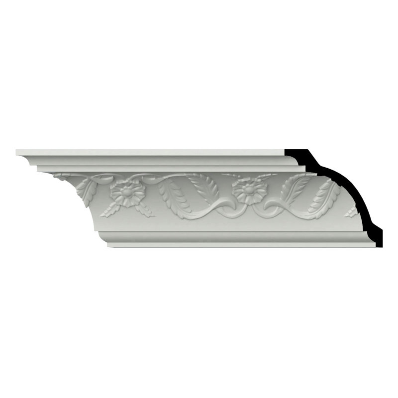 Endurathane McKinney Crown Moulding, 4"H x 4"P x 5 5/8"F x 96"L, Factory Primed