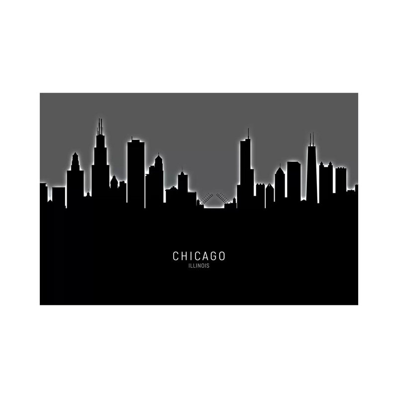 Chicago Illinois Skyline by Michael Tompsett - Wrapped Canvas Print, 152.5 cm H x 101.5 cm W