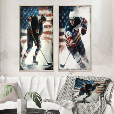 " Hockey Player On Ice " 2 - Pieces