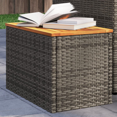 Nihad Rectangular Solid Wood Outdoor Side Table - 55 cm W 34 cm D