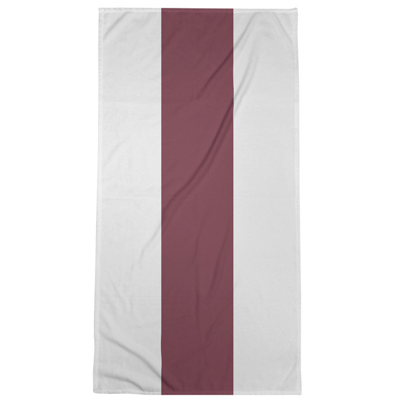 Cotton Blend Beach Towel, Ivory/Burgundy