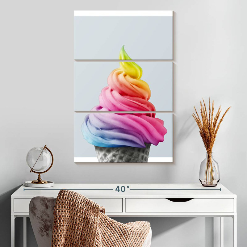 Yarlin Rainbow Ice Cream, 32" H x 20" W